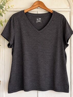C9 by Champion Charcoal Gray V-Neck Short Sleeve T-Shirt XXL
